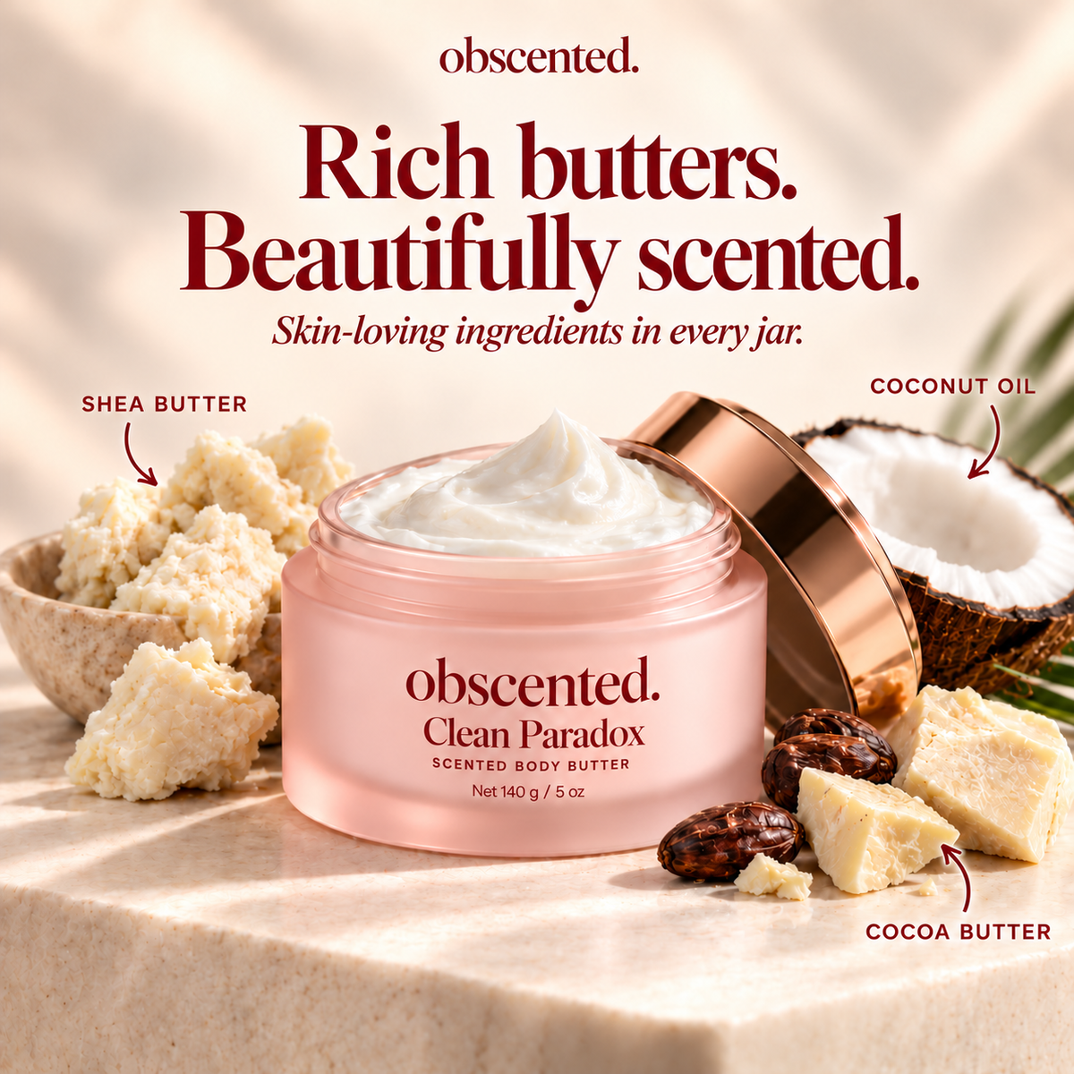 Clean Paradox obscented body butter — ingredients