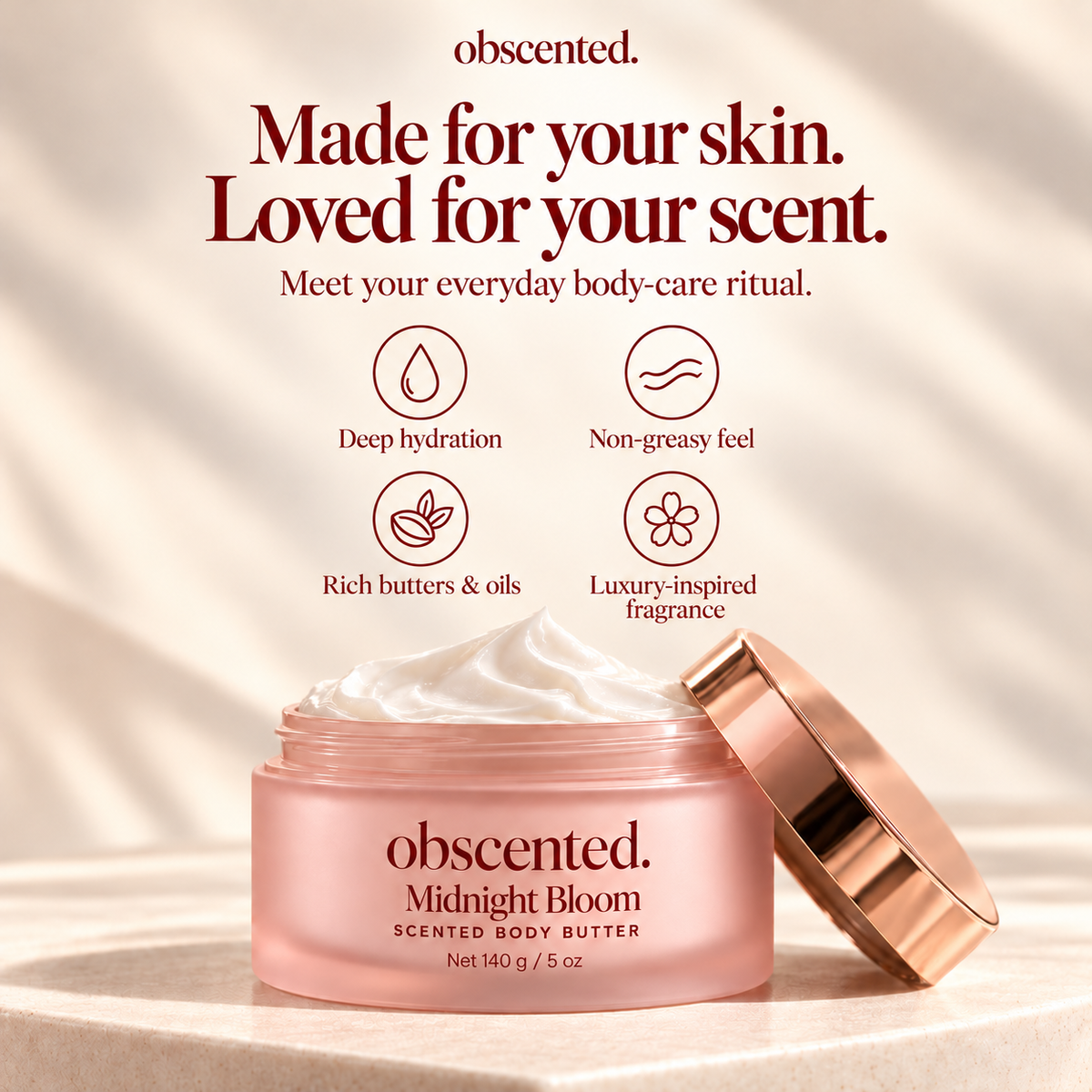 Midnight Bloom obscented body butter — formula benefits