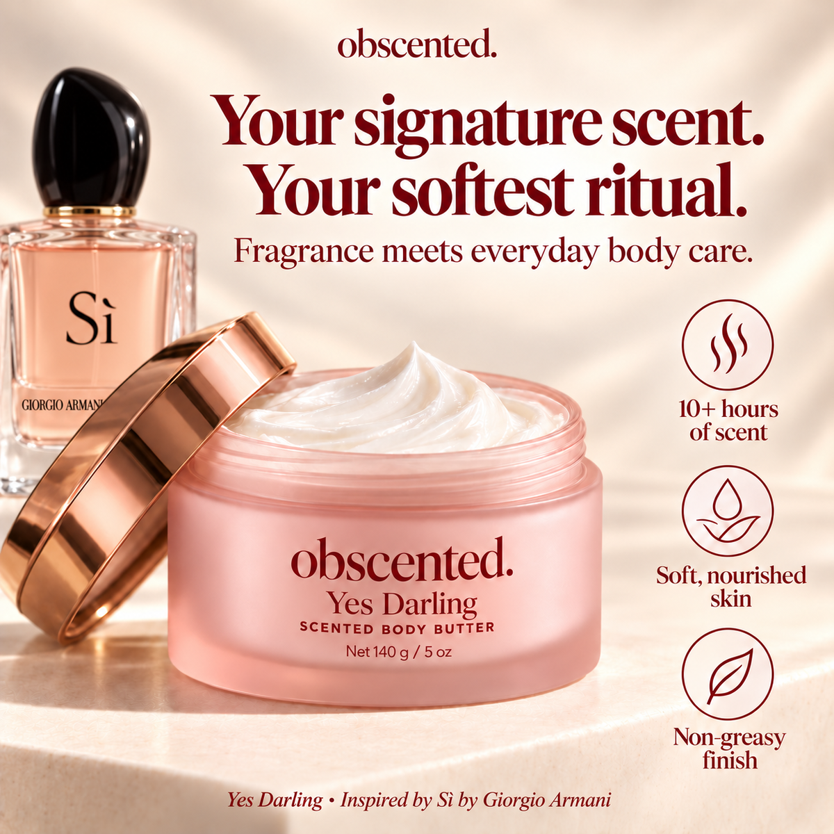 Yes Darling obscented body butter — scent and softness