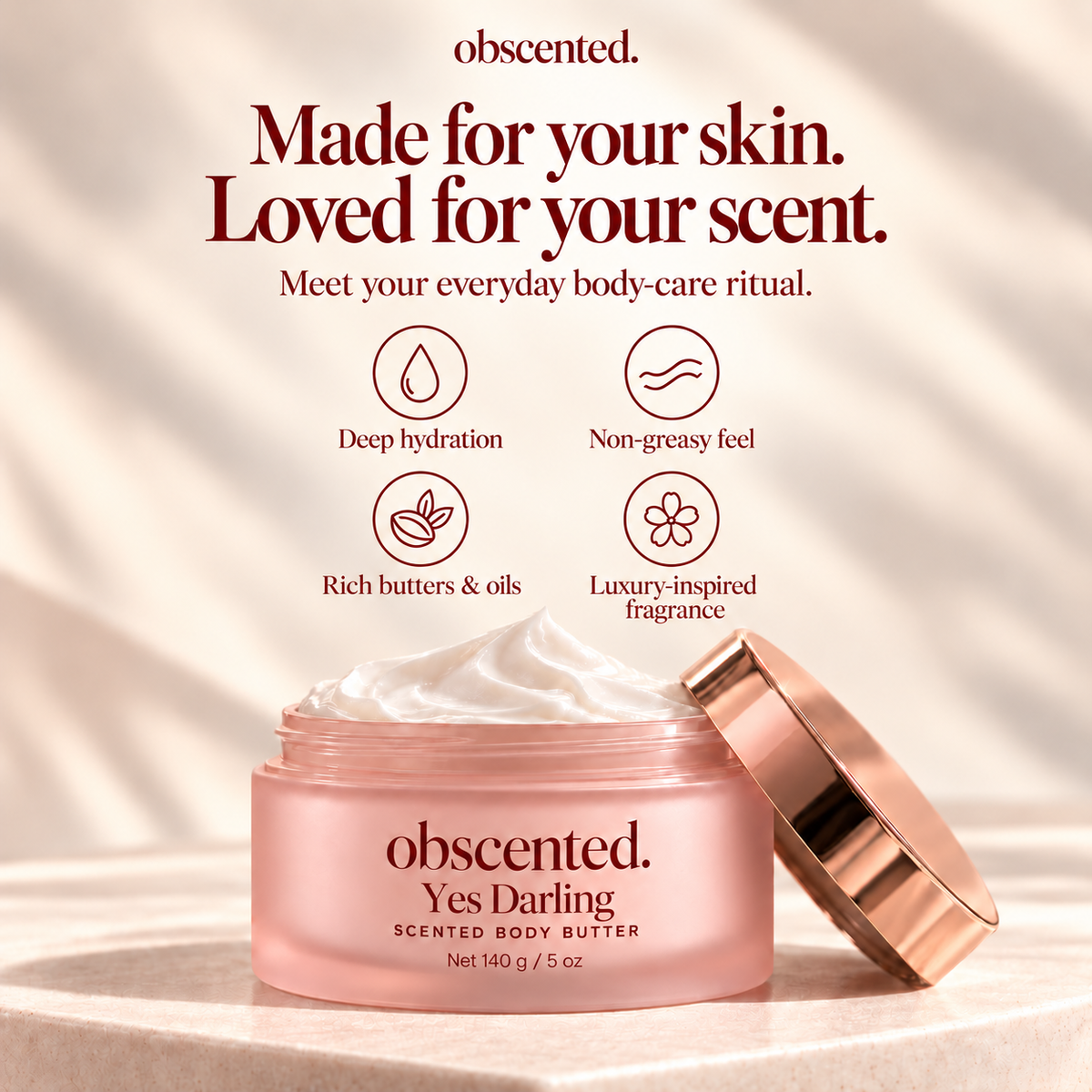 Yes Darling obscented body butter — formula benefits