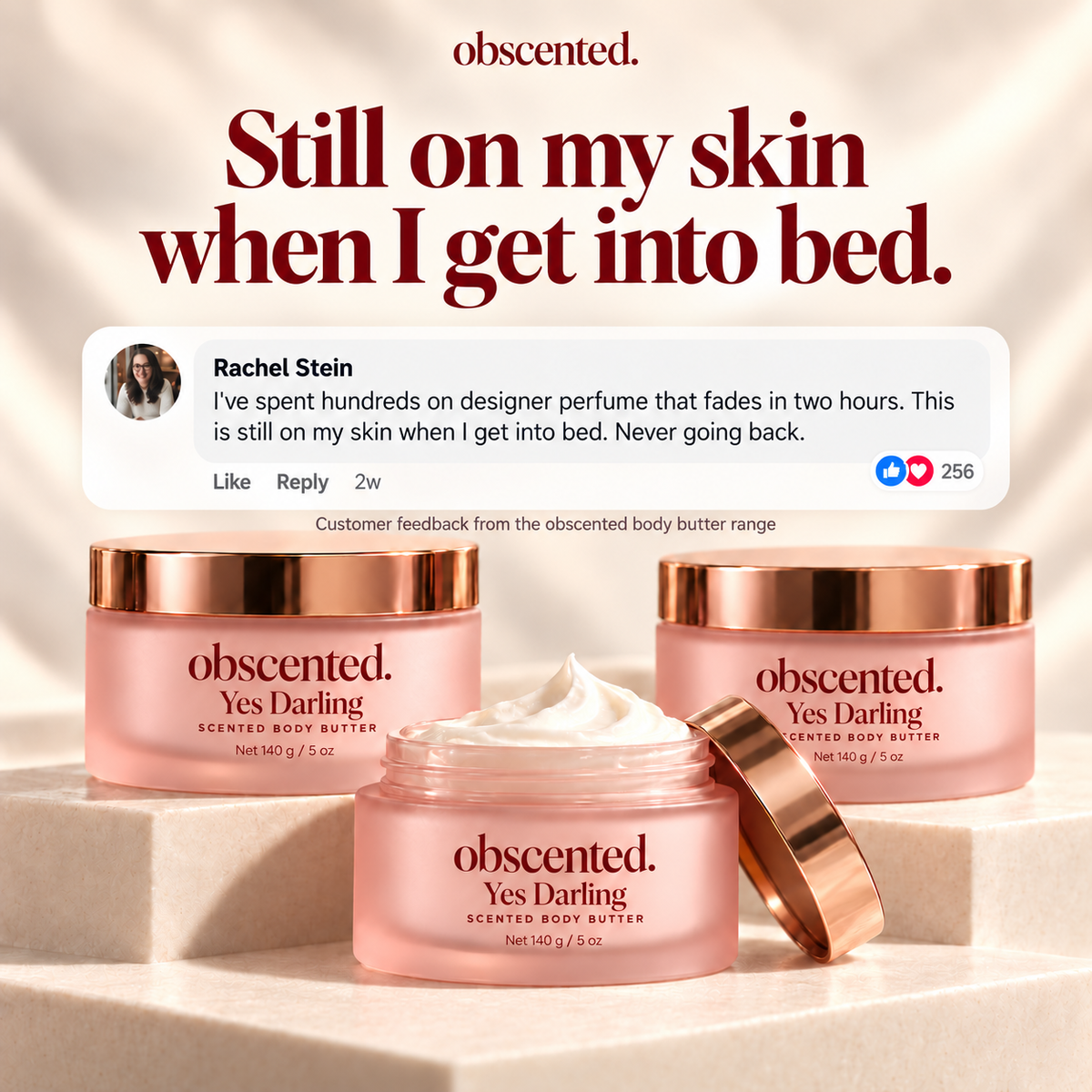 Yes Darling obscented body butter — range customer feedback
